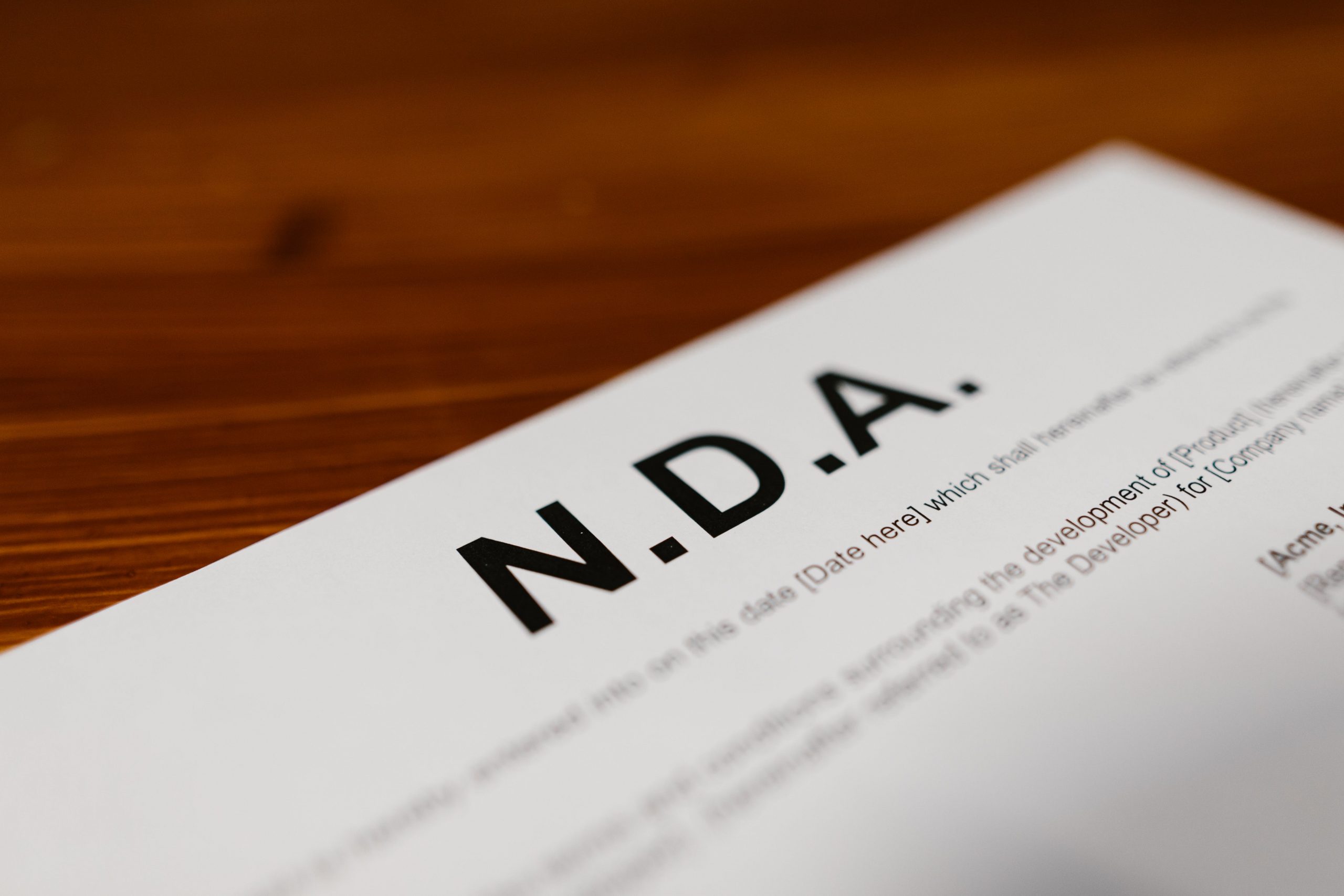 Non Disclosure Agreement (NDA), Confidentiality Agreement