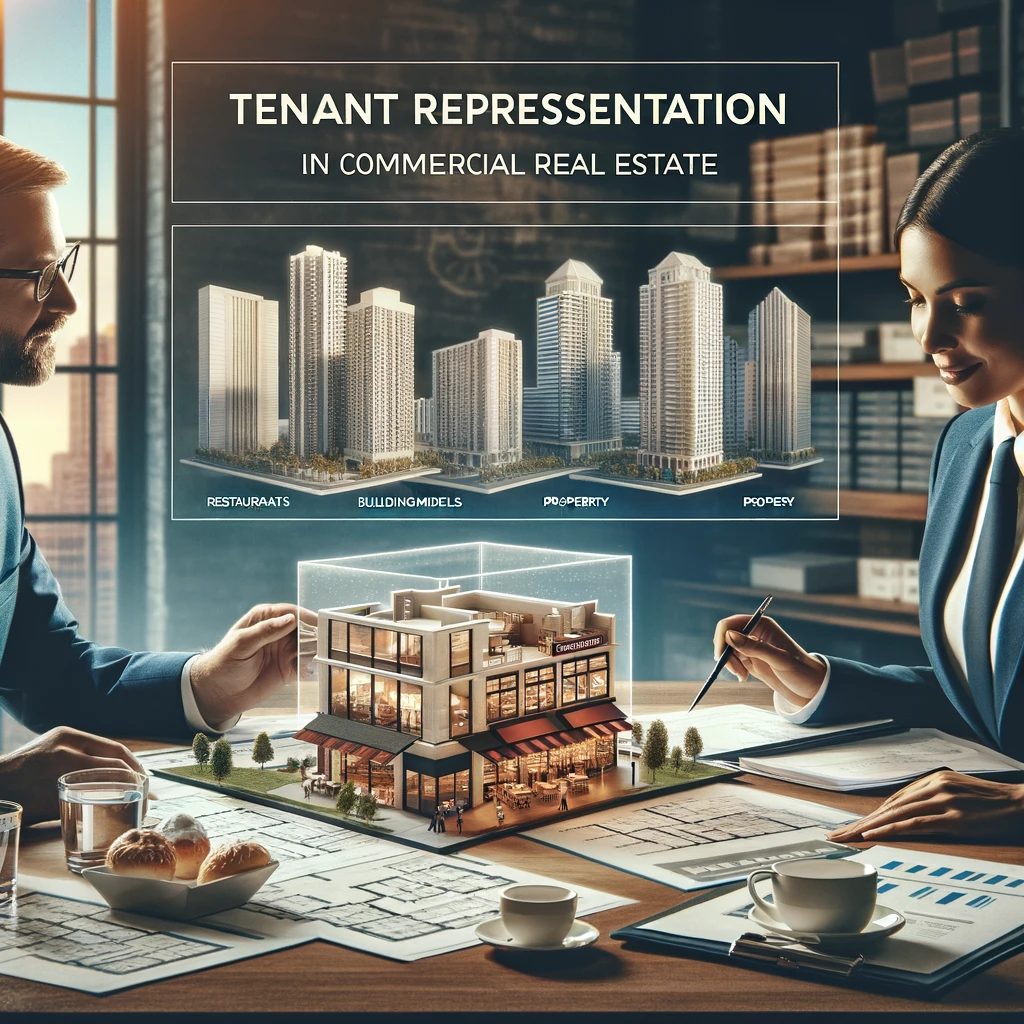 Commercial Real Estate Agent, doing Tenant Representation, having a conversation with client.