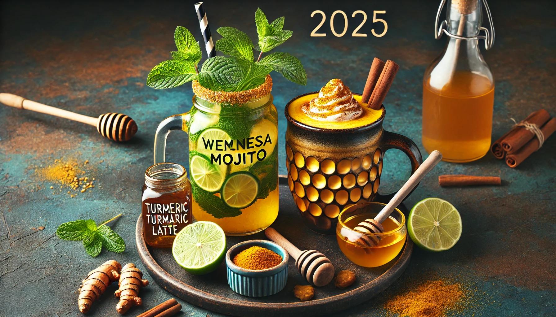 Mojito drink with honey and turmeric food trends for 2025.